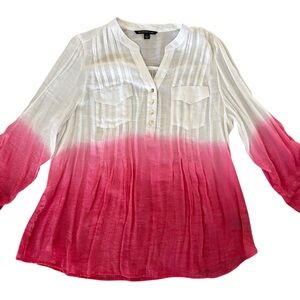 Zac & Rachel Woman NWOT Women's Pink and White Ombre Blouse 2XL.